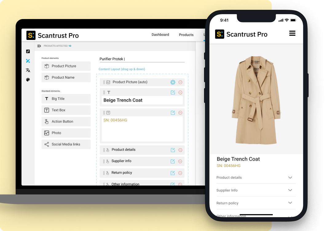 Product landing page editor